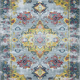Ultra Soft Area Rug, Non Slip, Stain Resistant, Washable Area Rugs for Living Room, Bedroom, Stylish Vintage Floral Aesthetic(Gray)