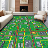 Ultra Soft Area Rug, Non Slip, Stain Resistant, Washable Area Rugs for Living Room, Bedroom, Colorful Children’s Adventure Motif(Green)