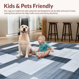Ultra Soft Area Rug, Non Slip, Stain Resistant, Washable Area Rugs for Living Room, Bedroom, Sleek Monochrome Ogee Style(Gray)