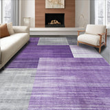 Ultra Soft Area Rug, Non Slip, Stain Resistant, Washable Area Rugs for Living Room, Bedroom, Stylish Geometric Color Fusion(Purple)