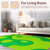 Ultra Soft Area Rug, Non Slip, Stain Resistant, Washable Area Rugs for Living Room, Bedroom, Whimsical Green Cat Entryway Rug Washable Design(Green)