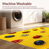 Ultra Soft Area Rug, Non Slip, Stain Resistant, Washable Area Rugs for Living Room, Bedroom, Playful Citrus Design Shower Soft Bath Rug(Yellow)