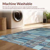 Ultra Soft Area Rug, Non Slip, Stain Resistant, Washable Area Rugs for Living Room, Bedroom, Vibrant Earthy Textured Pattern(Blue)