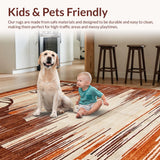 Ultra Soft Area Rug, Non Slip, Stain Resistant, Washable Area Rugs for Living Room, Bedroom, Cozy Woodland Inspired Design Element(Brown)