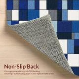 Contemporary Blue Geometric Fusion(Blue)