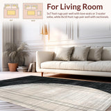 Ultra Soft Area Rug, Non Slip, Stain Resistant, Washable Area Rugs for Living Room, Bedroom, Mono Stripe Rug with Dynamic Parallel Lines and Abstract Pattern(Gray)