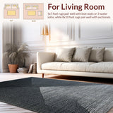 Ultra Soft Area Rug, Non Slip, Stain Resistant, Washable Area Rugs for Living Room, Bedroom, Geometric Bow Rug:  Black Decorative Carpet(Gray)