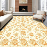 Ultra Soft Area Rug, Non Slip, Stain Resistant, Washable Area Rugs for Living Room, Bedroom, Vintage Inspired Floral Area Timeless Petal(Beige)