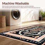 Ultra Soft Area Rug, Non Slip, Stain Resistant, Washable Area Rugs for Living Room, Bedroom, Sophisticated Charcoal Animal Motif(Black)