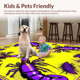 Ultra Soft Area Rug, Non Slip, Stain Resistant, Washable Area Rugs for Living Room, Bedroom, Whimsical Seasonal Celebration Design(Yellow)
