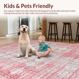 Ultra Soft Area Rug, Non Slip, Stain Resistant, Washable Area Rugs for Living Room, Bedroom, Uno Reverse Pink Bow Rug: Playful Loop Design Carpet for Home(Pink)