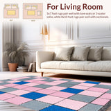Ultra Soft Area Rug, Non Slip, Stain Resistant, Washable Area Rugs for Living Room, Bedroom, Playful Interactive Hopscotch Aesthetic(Pink)