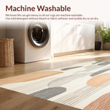 Ultra Soft Area Rug, Non Slip, Stain Resistant, Washable Area Rugs for Living Room, Bedroom, Sophisticated Round Featuring Boho in Beige Tones(Beige)