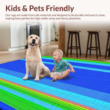 Ultra Soft Area Rug, Non Slip, Stain Resistant, Washable Area Rugs for Living Room, Bedroom, Whimsical Modern Fluid Design(Blue)
