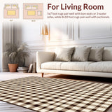 Ultra Soft Area Rug, Non Slip, Stain Resistant, Washable Area Rugs for Living Room, Bedroom, Soft Plush Diamond Patterned Accent(Beige)