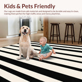 Bold Stripe Area Black & Beige Horizontal Band(Black)