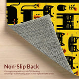 Ultra Soft Area Rug, Non Slip, Stain Resistant, Washable Area Rugs for Living Room, Bedroom, Elegant Black and Yellow Contrast(Yellow)