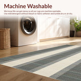 Ultra Soft Area Rug, Non Slip, Stain Resistant, Washable Area Rugs for Living Room, Bedroom, Elegant Striped Monochrome Aesthetic(Beige)