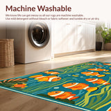 Ultra Soft Area Rug, Non Slip, Stain Resistant, Washable Area Rugs for Living Room, Bedroom, Lively Colorful Cartoon Pattern(Orange)