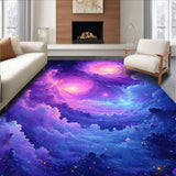 Ultra Soft Area Rug, Non Slip, Stain Resistant, Washable Area Rugs for Living Room, Bedroom, Radiant Space Odyssey Visuals(Purple)