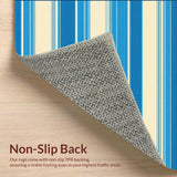 Azure Horizon Striped Durable Non Shedding Versatile Style(Blue)