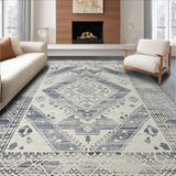 Ultra Soft Area Rug, Non Slip, Stain Resistant, Washable Area Rugs for Living Room, Bedroom, Elegant Geometric Earth Tones(Gray)