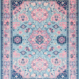 Ultra Soft Area Rug, Non Slip, Stain Resistant, Washable Area Rugs for Living Room, Bedroom, Charming Pastel Geometric Motif(Blue)