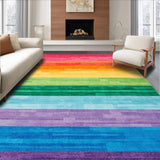 Ultra Soft Area Rug, Non Slip, Stain Resistant, Washable Area Rugs for Living Room, Bedroom, LGBT Pride Rainbow Area Boho Chic(Red)