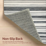 Ultra Soft Area Rug, Non Slip, Stain Resistant, Washable Area Rugs for Living Room, Bedroom, Modern Boho Stripe Rug: Indoor/Outdoor Design(Gray)