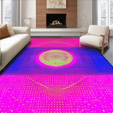 Ultra Soft Area Rug, Non Slip, Stain Resistant, Washable Area Rugs for Living Room, Bedroom, Bold Galactic Whimsical Pattern(Pink)
