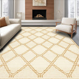 Luxe Comfort Beige Area With Diamond Lattice For Home Decor(Beige)