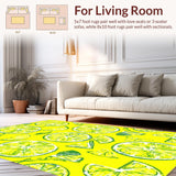 Ultra Soft Area Rug, Non Slip, Stain Resistant, Washable Area Rugs for Living Room, Bedroom, Whimsical Tropical Inspired Style(Yellow)