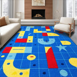 Ultra Soft Area Rug, Non Slip, Stain Resistant, Washable Area Rugs for Living Room, Bedroom, Whimsical Animal Character Theme(Blue)