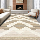 Ultra Soft Area Rug, Non Slip, Stain Resistant, Washable Area Rugs for Living Room, Bedroom, Chic Neutral Toned Geometric Style(Beige)