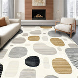 Ivory Beige Modern Geometric Harmony for Stylish Spaces(Beige)