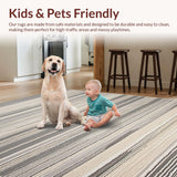 Ultra Soft Area Rug, Non Slip, Stain Resistant, Washable Area Rugs for Living Room, Bedroom, Sophisticated Subtle Striped Elegance(Gray)