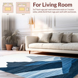 Ultra Soft Area Rug, Non Slip, Stain Resistant, Washable Area Rugs for Living Room, Bedroom, Scandinavian Chic Mountain Aesthetic(Blue)