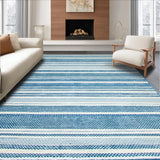 Ultra Soft Area Rug, Non Slip, Stain Resistant, Washable Area Rugs for Living Room, Bedroom, Vibrant Freshwater Stripe Appeal(Blue)