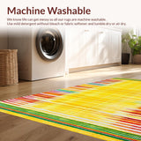 Ultra Soft Area Rug, Non Slip, Stain Resistant, Washable Area Rugs for Living Room, Bedroom, Charming Whimsical Rainbow Design(Yellow)