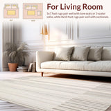 Ultra Soft Area Rug, Non Slip, Stain Resistant, Washable Area Rugs for Living Room, Bedroom, Non Slip Kitchen Mat Elegant Area in Beige & Grey(Gray)