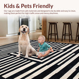 Ultra Soft Area Rug, Non Slip, Stain Resistant, Washable Area Rugs for Living Room, Bedroom, Elegant Modernist Animal Print Design(Black)