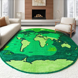 Ultra Soft Area Rug, Non Slip, Stain Resistant, Washable Area Rugs for Living Room, Bedroom, Circular Earth-Themed Rug for Playroom Learning Spaces(Green)