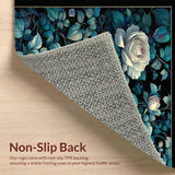 Chic Black Floral Fusion(Blue)