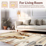 Ultra Soft Area Rug, Non Slip, Stain Resistant, Washable Area Rugs for Living Room, Bedroom, Luxurious Neutral Toned Aesthetic(Beige)