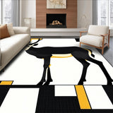 Ultra Soft Area Rug, Non Slip, Stain Resistant, Washable Area Rugs for Living Room, Bedroom, Stylish Earthy Tones with Animal Themes(Black)