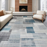 Ultra Soft Area Rug, Non Slip, Stain Resistant, Washable Area Rugs for Living Room, Bedroom, Elegant Abstract Brushed Textures(Gray)