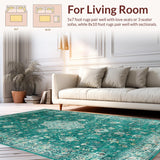 Ultra Soft Area Rug, Non Slip, Stain Resistant, Washable Area Rugs for Living Room, Bedroom, Light Blue Aesthetic Revival(Green)