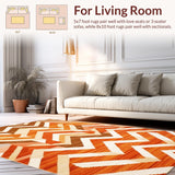 Ultra Soft Area Rug, Non Slip, Stain Resistant, Washable Area Rugs for Living Room, Bedroom, Transitional Oval Plush Decor Element(Beige)