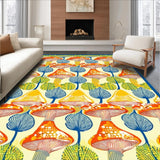 Ultra Soft Area Rug, Non Slip, Stain Resistant, Washable Area Rugs for Living Room, Bedroom, Artistic Retro Nature Pattern(Orange)