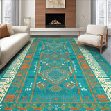 Ultra Soft Area Rug, Non Slip, Stain Resistant, Washable Area Rugs for Living Room, Bedroom, Abstract Lattice Design Aesthetic(Blue)